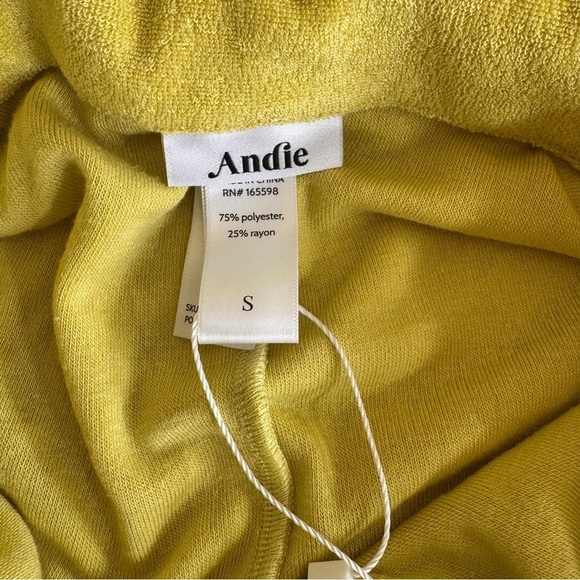 Andie Swim Yellow Short Sleeve Collar Button Up Shorts Romper Womens Size S - Picture 13 of 16